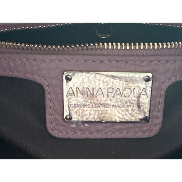 Anna Paola Handbag NEW Mauve Italian Pink Leather Adjustable Strap Gold Hardware - Picture 4 of 7